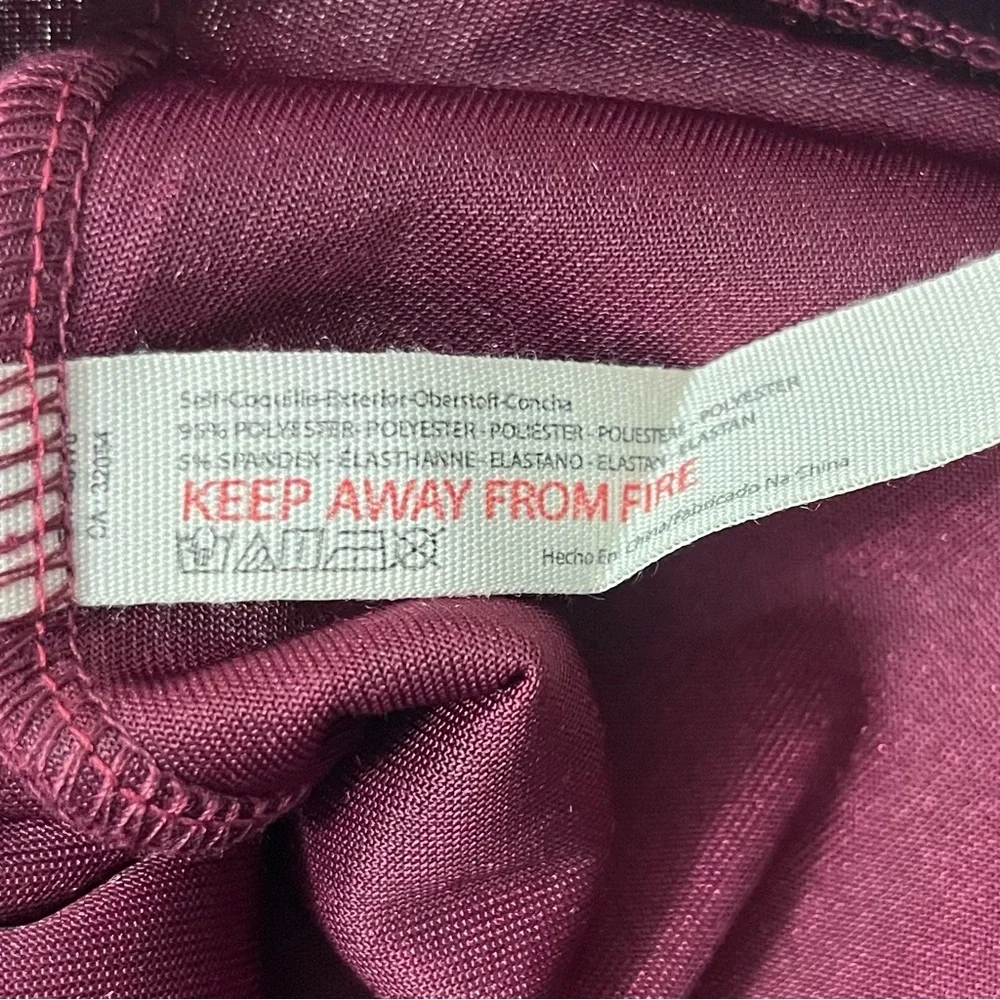 Free People Intimately Crushed Velvet Baby Tee Top Sz M Bordeaux Burgundy
